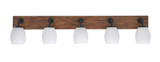Oxbridge 5 Light Dome Glass Vanity Light 46.5 Inch Length by Toltec - 1775-GPDW-615