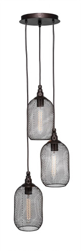 Plexus 3 Light Medium Pendant 13.75 Inch Tall by Toltec - 1816-1225-1375-