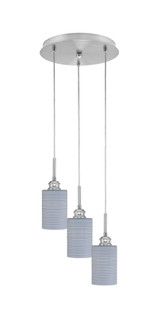 Array 3 Light Matrix Glass Small Pendant 12.5 Inch Tall by Toltec - 1818-BN-10.5