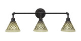 Vintage 3 Light Steel Vanity Light 33.25 Inch Length by Toltec - 183--1075-3325