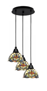 Array 3 Light Medium Pendant 13.5 Inch Wide by Toltec - 1818-MB-13.5