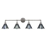 Vintage 4 Light Art Glass Vanity Light 42.75 Inch Wide by Toltec - 184-4275-1075-