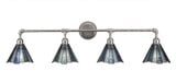 Vintage 4 Light Art Glass Vanity Light 42.75 Inch Wide by Toltec - 184-4275-1075-