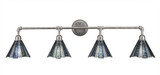 Vintage 4 Light Art Glass Vanity Light 42.75 Inch Wide by Toltec - 184-4275-1075-
