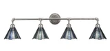 Vintage 4 Light Art Glass Vanity Light 42.75 Inch Wide by Toltec - 184-4275-1075-
