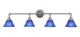Vintage 4 Light Steel Vanity Light 43.25 Inch Wide by Toltec - 184-4325-1075-