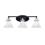 Easton 3 Down Glass Light Vanity Light by Toltec - 1933-WHBN-302