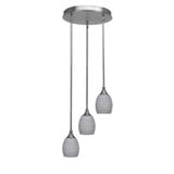 Empire 3 Light Steel Medium Pendant 14.5 Inch Wide by Toltec - 2143-145-11