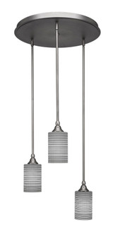 Empire 3 Light Steel Large Pendant 18 Inch Wide by Toltec - 2183-18-1125-