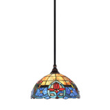 1 Light Medium Stem Hung Pendant 8.5 Inch Tall by Toltec - 23-BC-9359