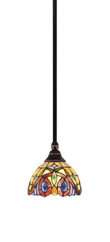 1 Light Stem Hung Small Pendant 6.75 Inch Tall by Toltec - 23-BC-9445