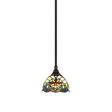 1 Light Stem Hung Small Pendant 6.25 Inch Tall by Toltec - 23-BC-9365
