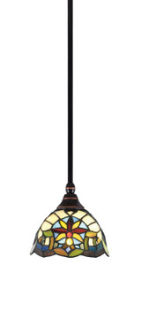 1 Light Stem Hung Small Pendant 6.25 Inch Tall by Toltec - 23-BC-9365