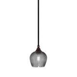 1 Light Steel Stem Hung Small Pendant 7.5 Inch Tall by Toltec - 23-BC-4602
