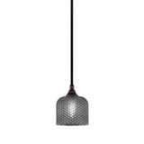 1 Light Textured Glass Stem Hung Small Pendant 7.5 Inch Tall by Toltec - 23-BC-4612