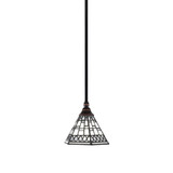 1 Light Stem Hung Small Pendant 6.5 Inch Tall by Toltec - 23-BC-9105