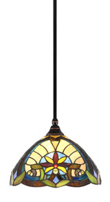 1 Light Medium Stem Hung Pendant 8.75 Inch Tall by Toltec - 23-BC-9369