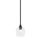 1 Light Stem Hung Small Pendant 8.25 Inch Tall by Toltec - 23-BC-4810