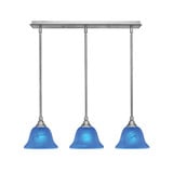 Any 3 Light Steel Linear Pendant 27 Inch Length by Toltec - 25-7-65-27