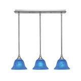 Any 3 Light Steel Linear Pendant 27 Inch Length by Toltec - 25-7-65-27