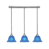 Any 3 Light Steel Linear Pendant 27 Inch Length by Toltec - 25-7-65-27