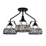 Odyssey 3 Light 17.5 Inch Wide Semi Flush Mount by Toltec - 2607-MB-9355