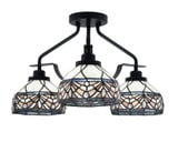 Odyssey 3 Light 17.5 Inch Wide Semi Flush Mount by Toltec - 2607-MB-9355