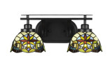 Odyssey 2 Light Art Glass Vanity Light 17.75 Inch Length by Toltec - 2612-MB-9355