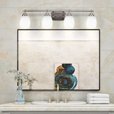 Odyssey 4 Light Matrix Glass Vanity Light 38 Inch Length by Toltec - 2614-BN-4021