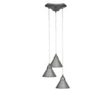 Europa 3 Light Steel Medium Pendant 13.5 Inch Wide by Toltec - 28-135-725-
