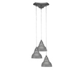 Europa 3 Light Steel Medium Pendant 14.25 Inch Wide by Toltec - 28-1425-8-