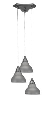 Europa 3 Light Steel Medium Pendant 14.25 Inch Wide by Toltec - 28-1425-8-