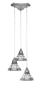 Europa 3 Light Medium Pendant 13.75 Inch Wide by Toltec - 28-1375-7-