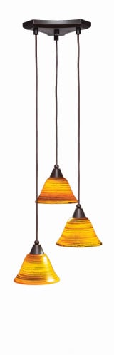 Europa 3 Light Steel Medium Pendant 13.25 Inch Wide by Toltec - 28-1325-725-