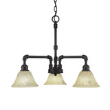 Vintage 3 Light Small Chandelier by Toltec - 283-201875