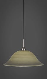 Paramount 1 Light Steel Large Pendant 16 Inch Wide by Toltec - 3401-16-1025-
