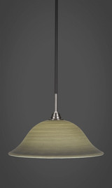 Paramount 1 Light Steel Large Pendant 16 Inch Wide by Toltec - 3401-16-1025-