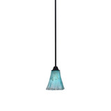 Paramount 1 Light Steel Stem Hung Mini Pendant 10.5 Inch Tall by Toltec - 3401-MB-680