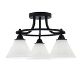 Paramount 3 Light 17 Inch Wide Steel Semi Flush Mount by Toltec - 3417-MB-302