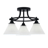 Paramount 3 Light 17 Inch Wide Steel Semi Flush Mount by Toltec - 3417-MB-302