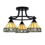 Paramount 3 Light 17 Inch Wide Semi Flush Mount by Toltec - 3417-MB-9405