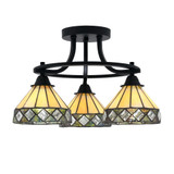 Paramount 3 Light 17 Inch Wide Semi Flush Mount by Toltec - 3417-MB-9405