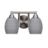 Paramount 2 Light Matrix Glass Vanity Light 13.25 Inch Length by Toltec - 3422-BN-4022