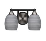 Paramount 2 Light Matrix Glass Vanity Light 13.25 Inch Length by Toltec - 3422-BN-4022