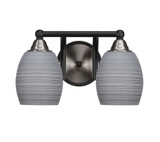 Paramount 2 Light Matrix Glass Vanity Light 13.25 Inch Length by Toltec - 3422-BN-4022
