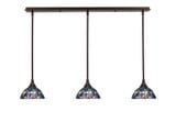 Any 3 Light Steel Linear Pendant 38.25 Inch Length by Toltec - 36-7-75-3825