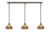 Any 3 Light Small Linear Pendant 39 Inch Length by Toltec - 36-7-6-39