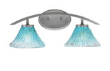 Kurve 2 Light Art Glass Vanity Light 18.25 Inch Length by Toltec - 3722-GP-458