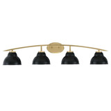 Kurve 4 Light Metal Vanity Light 9 Inch Tall by Toltec - 3724-NAB-302