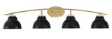 Kurve 4 Light Metal Vanity Light 9 Inch Tall by Toltec - 3724-NAB-302
